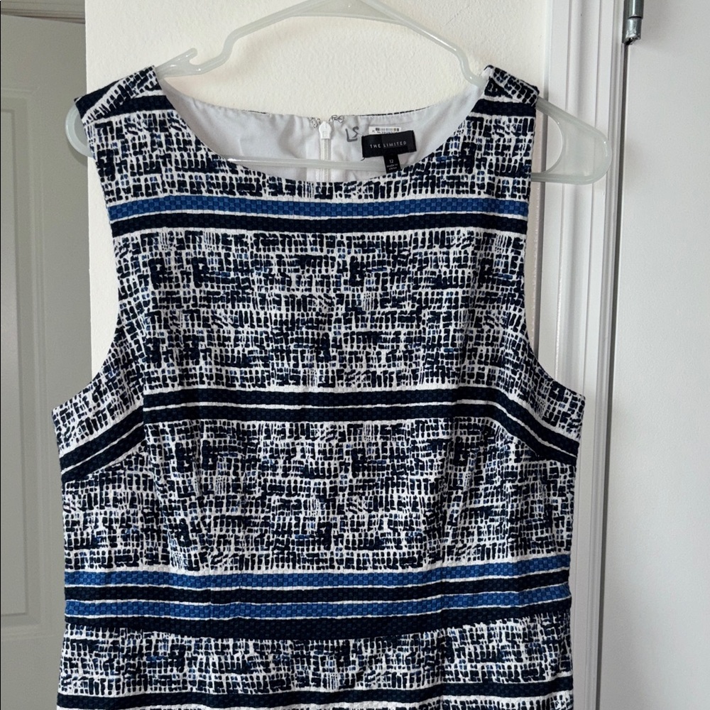 The Limited Black and Blue Textured Dress